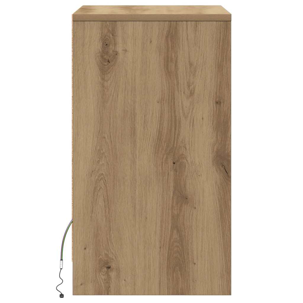 vidaXL LED Nachttisch 2 pcs Artisan-Eiche 38 x 34 x 61 cm
