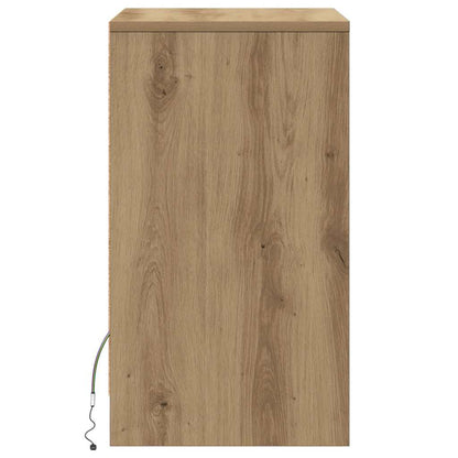 vidaXL LED Nachttisch 2 pcs Artisan-Eiche 38 x 34 x 61 cm