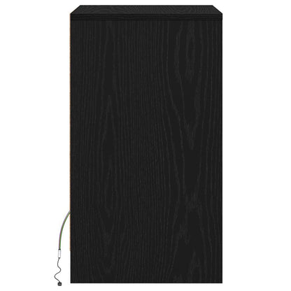 LED Nachttisch Schwarz Eichen-Optik 38 x 34 x 61 cm