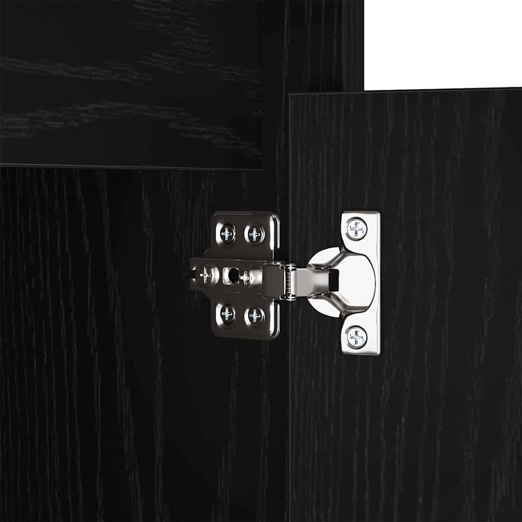 vidaXL LED Nachttisch 2 pcs Schwarz Eichen-Optik 38 x 34 x 61 cm