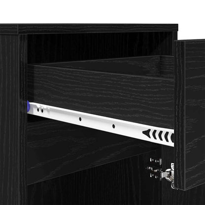vidaXL LED Nachttisch 2 pcs Schwarz Eichen-Optik 38 x 34 x 61 cm