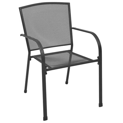 vidaXL Garten Essgruppe 7 pcs Anthrazit Pulverbeschichteter Stahl