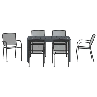 vidaXL Garten Essgruppe 7 pcs Anthrazit Pulverbeschichteter Stahl