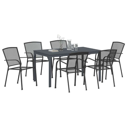 vidaXL Garten Essgruppe 7 pcs Anthrazit Pulverbeschichteter Stahl