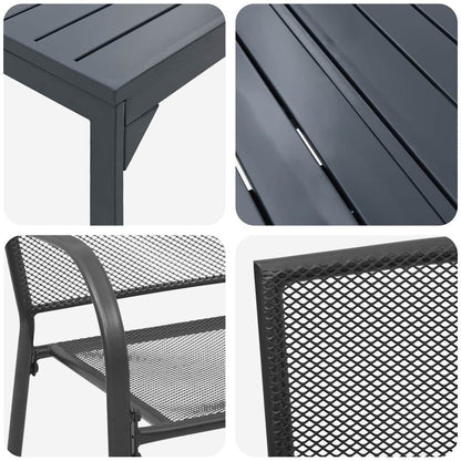 vidaXL Garten Essgruppe 9 pcs Anthrazit Pulverbeschichteter Stahl