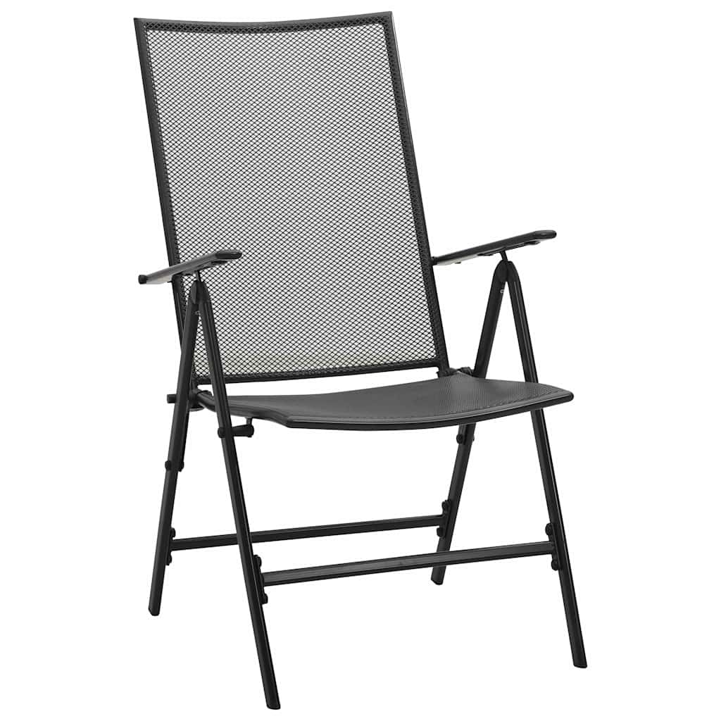 vidaXL Garten Essgruppe 7 pcs Anthrazit Pulverbeschichteter Stahl