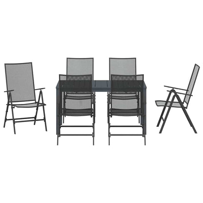 vidaXL Garten Essgruppe 7 pcs Anthrazit Pulverbeschichteter Stahl
