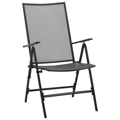vidaXL Garten Essgruppe 9 pcs Anthrazit Pulverbeschichteter Stahl