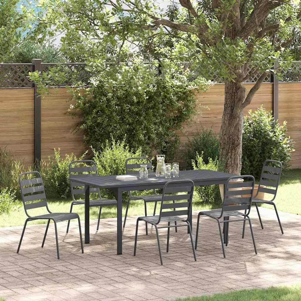 vidaXL Garten Essgruppe 7 pcs Anthrazit Stahl