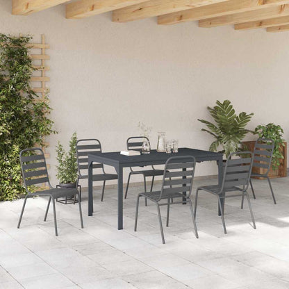 vidaXL Garten Essgruppe 7 pcs Anthrazit Stahl