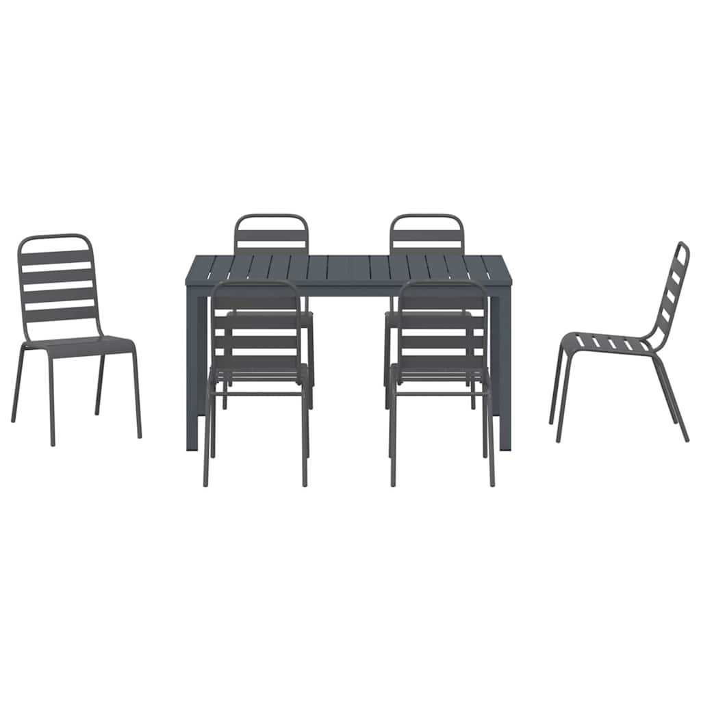 vidaXL Garten Essgruppe 7 pcs Anthrazit Stahl