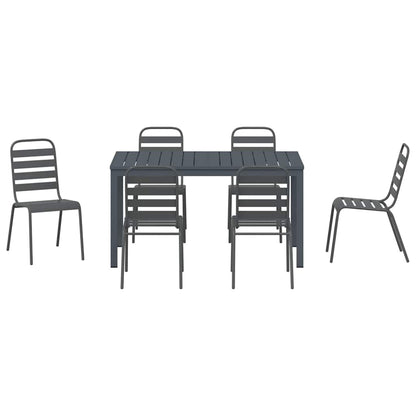 vidaXL Garten Essgruppe 7 pcs Anthrazit Stahl