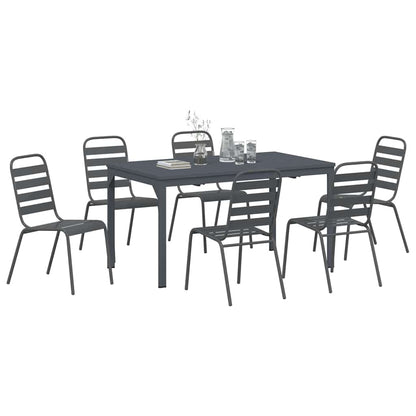 vidaXL Garten Essgruppe 7 pcs Anthrazit Stahl