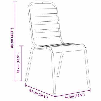 Garten Essgruppe 9 pcs Anthrazit Pulverbeschichteter Stahl
