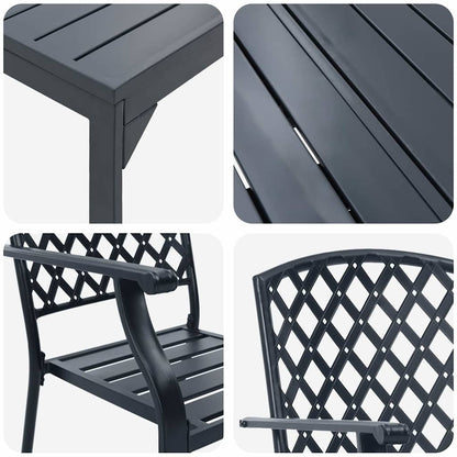 vidaXL Garten Essgruppe 7 pcs Anthrazit Pulverbeschichteter Stahl