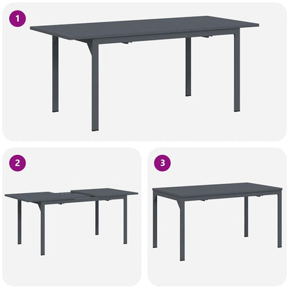vidaXL Garten Essgruppe 7 pcs Anthrazit Pulverbeschichteter Stahl