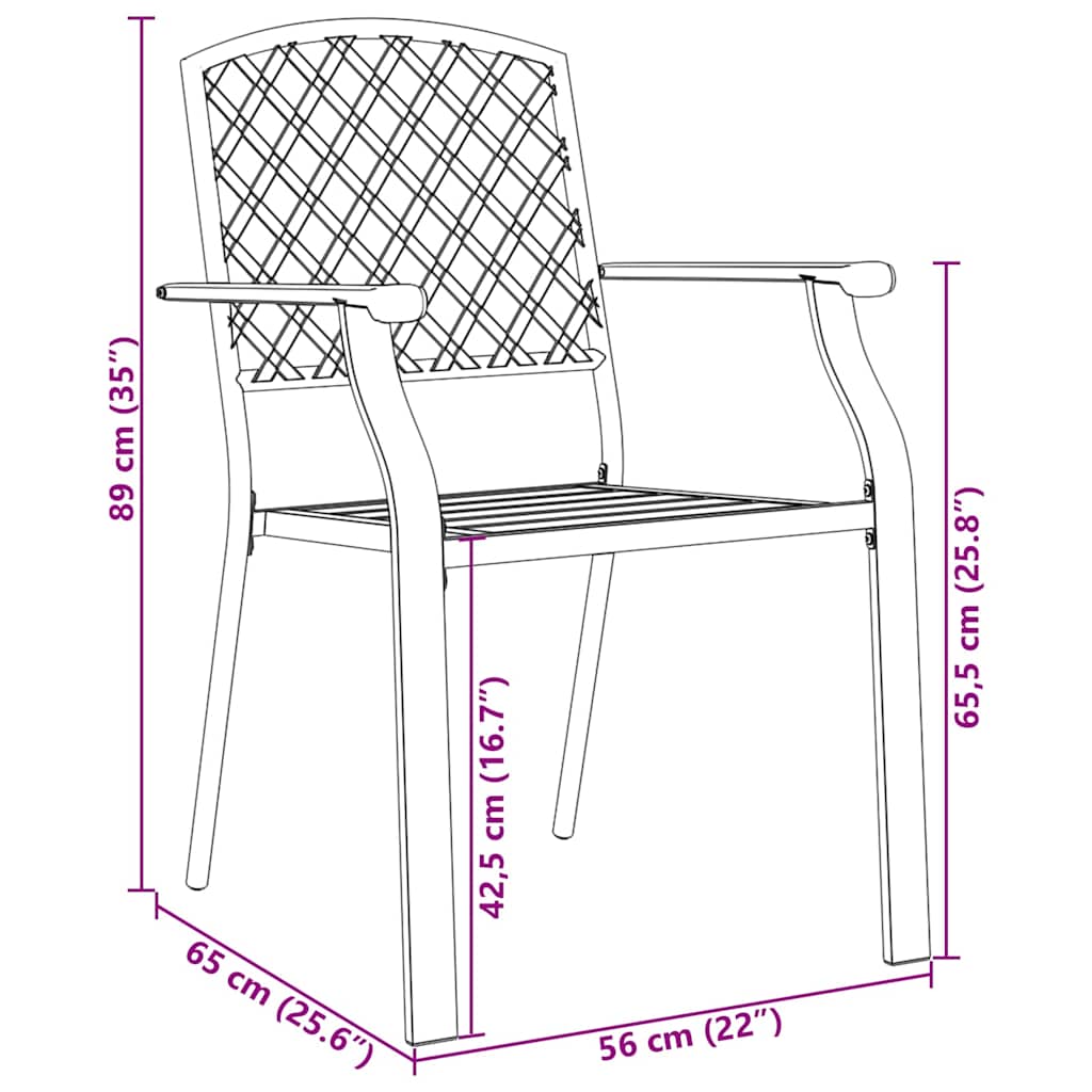 vidaXL Garten Essgruppe 7 pcs Anthrazit Pulverbeschichteter Stahl