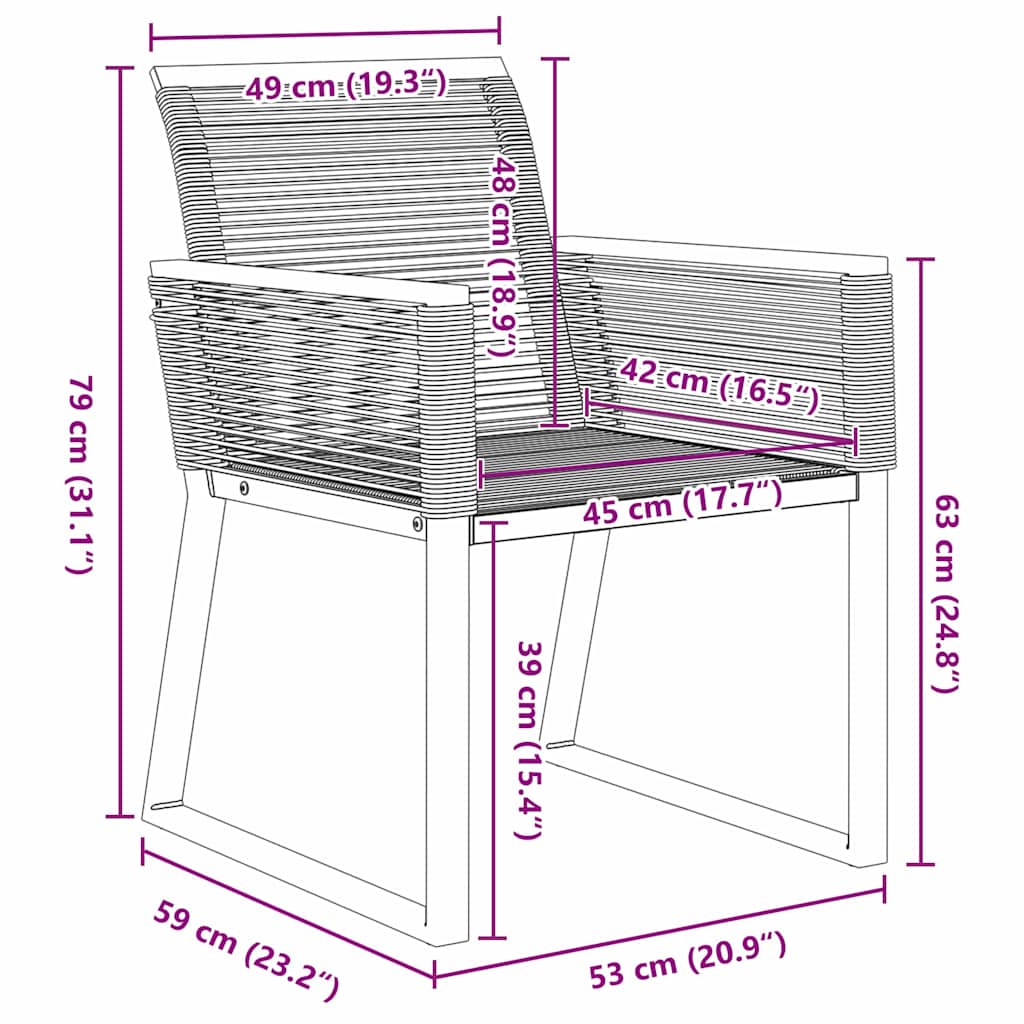 vidaXL Garten Essgruppe 9 pcs Schwarz Poly-Rattan