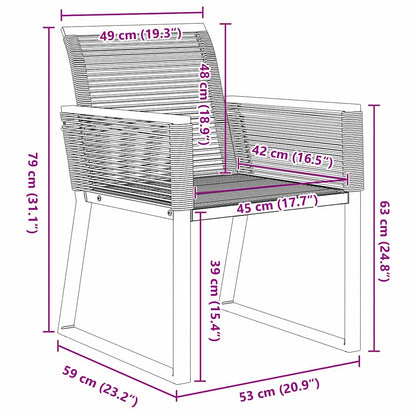 vidaXL Garten Essgruppe 9 pcs Schwarz Poly-Rattan