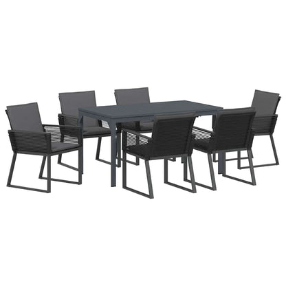 vidaXL Garten Essgruppe 7 pcs Anthrazit Poly-Rattan