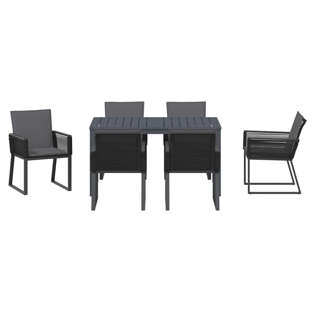 vidaXL Garten Essgruppe 7 pcs Anthrazit Poly-Rattan