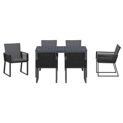 vidaXL Garten Essgruppe 7 pcs Anthrazit Poly-Rattan