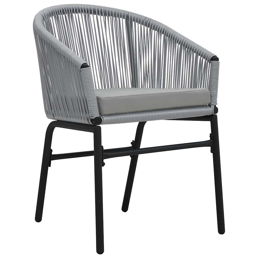 vidaXL Garten Essgruppe 7 pcs Grau Poly-Rattan
