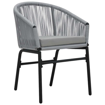 vidaXL Garten Essgruppe 7 pcs Grau Poly-Rattan
