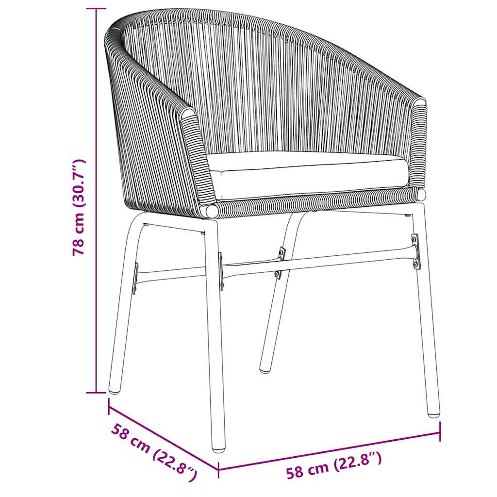vidaXL Garten Essgruppe 7 pcs Grau Poly-Rattan