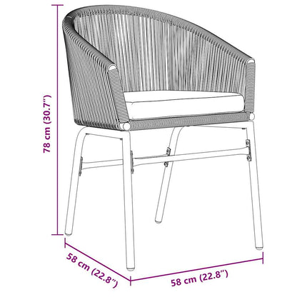 vidaXL Garten Essgruppe 7 pcs Grau Poly-Rattan