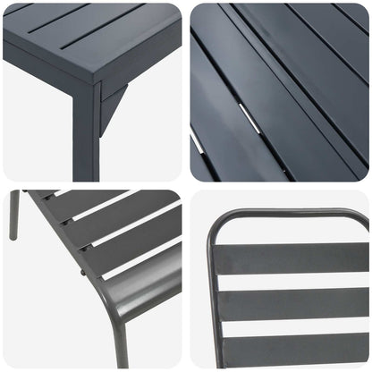 vidaXL Garten Essgruppe 9 pcs Anthrazit Pulverbeschichteter Stahl