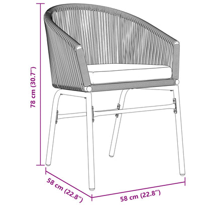 Garten Essgruppe 9 pcs Schwarz Poly-Rattan