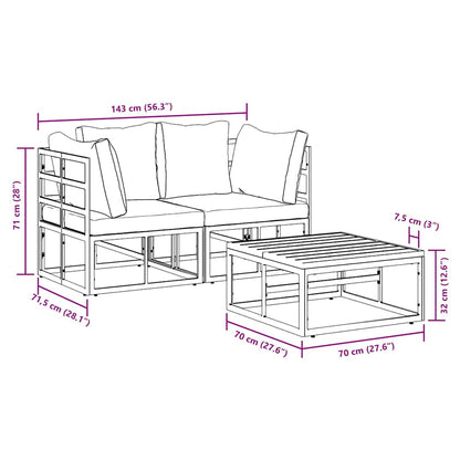 vidaXL Gartensofa-set 3 pcs Schwarz Metall