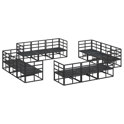 vidaXL Gartensofa-set 12 pcs Schwarz Metall