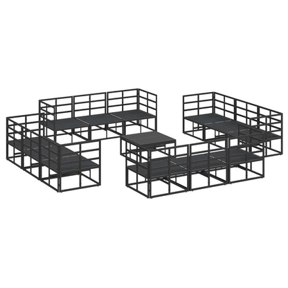 vidaXL Gartensofa-set 13 pcs Schwarz Metall