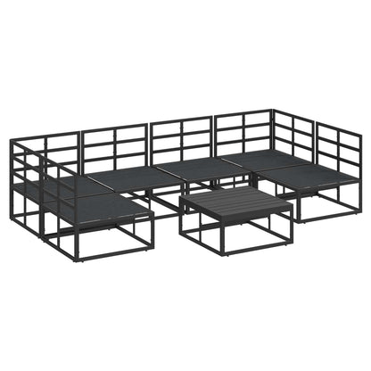 vidaXL Gartensofa-set mit Kissen 7 pcs Schwarz Aluminium