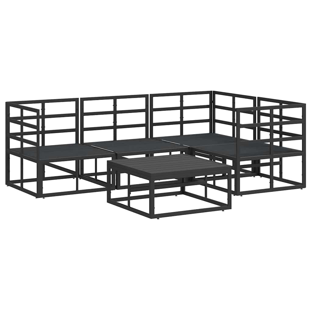 vidaXL Ensemble de canapés de jardin avec coussins 5 pcs Aluminium Noir