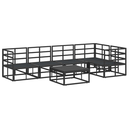 vidaXL Salon de jardin avec coussins 6 pcs Noir Aluminium