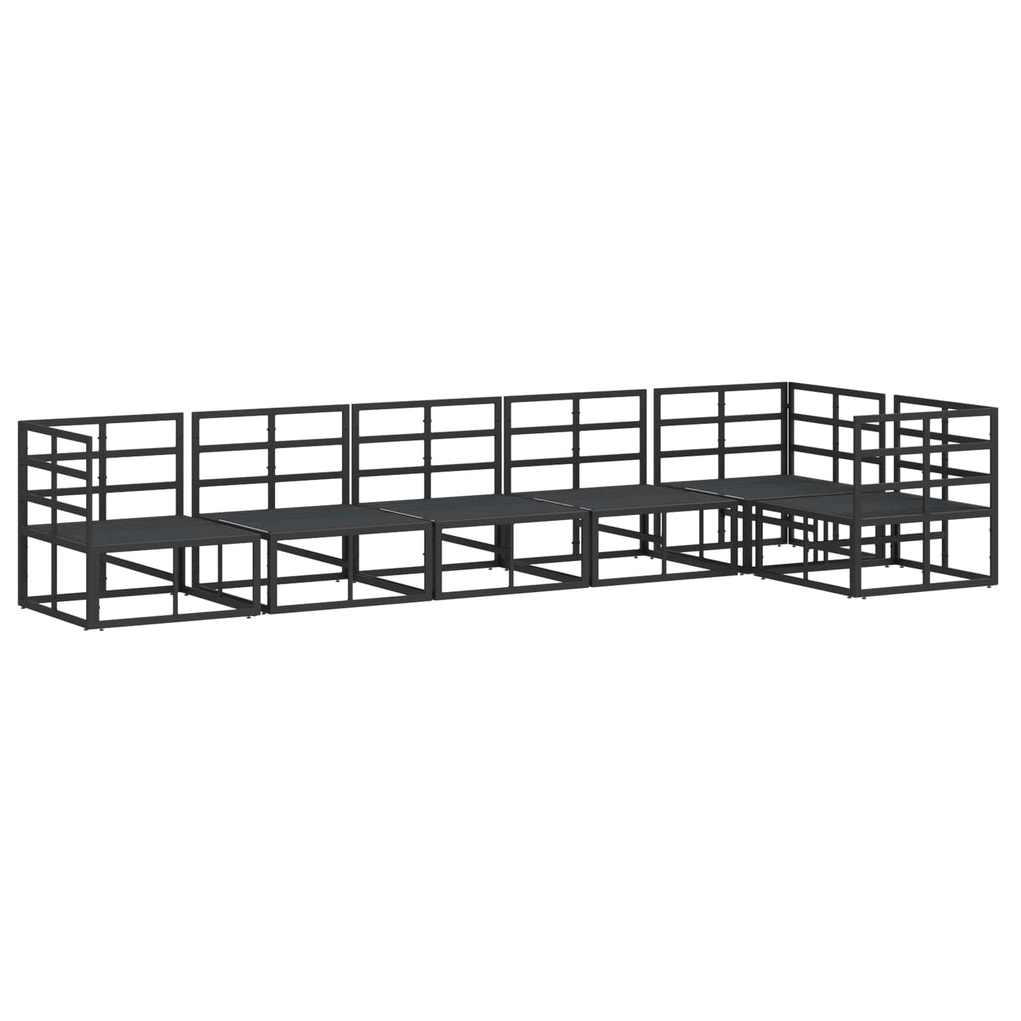vidaXL Ensemble de canapés de jardin avec coussins 6 pcs Noir Aluminium