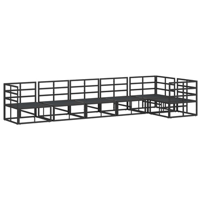 vidaXL Ensemble de canapés de jardin avec coussins 6 pcs Noir Aluminium