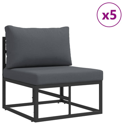 vidaXL Gartensofa-set mit Kissen 10 pcs Schwarz Aluminium