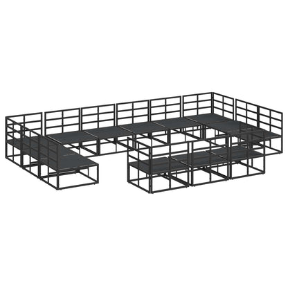 vidaXL Gartensofa-set mit Kissen 13 pcs Schwarz Aluminium