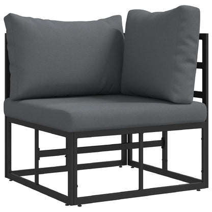 vidaXL Gartensofa-set mit Kissen 14 pcs Schwarz Aluminium