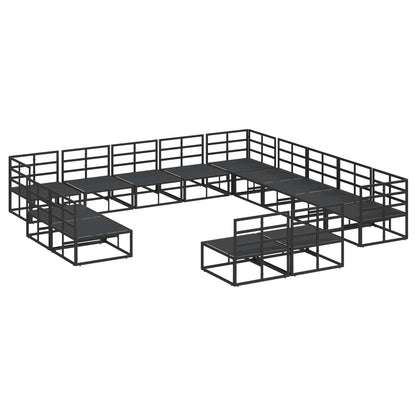 vidaXL Salon de jardin avec coussins 13 pcs Noir Aluminium