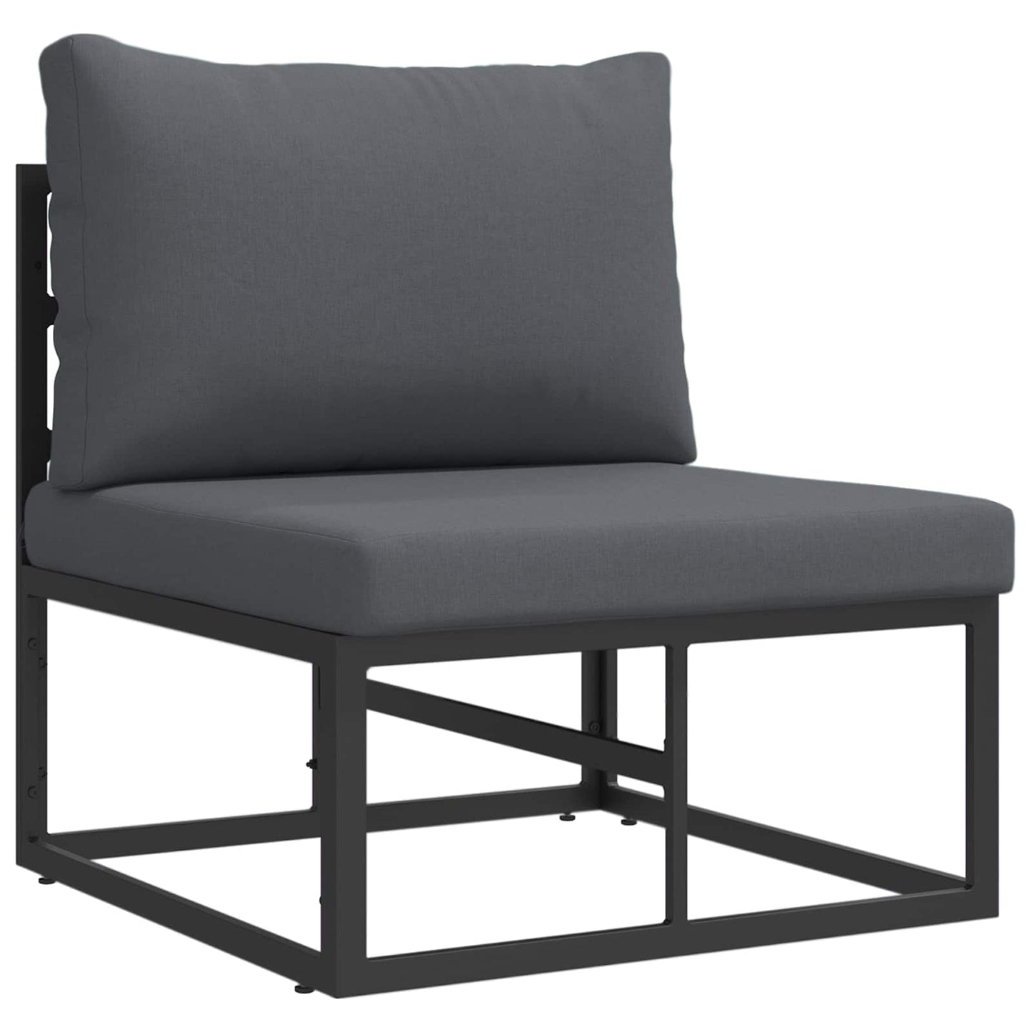 vidaXL Salon de jardin avec coussins 13 pcs Noir Aluminium