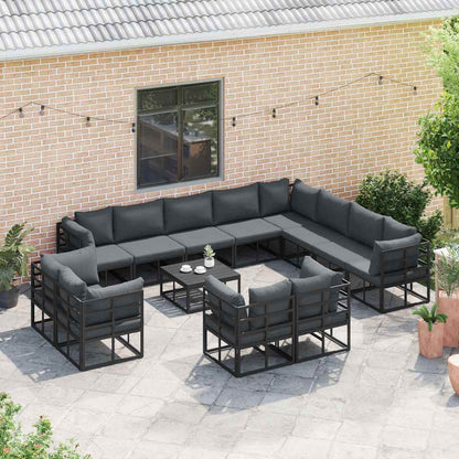 vidaXL Salon de jardin avec coussins 12 pcs