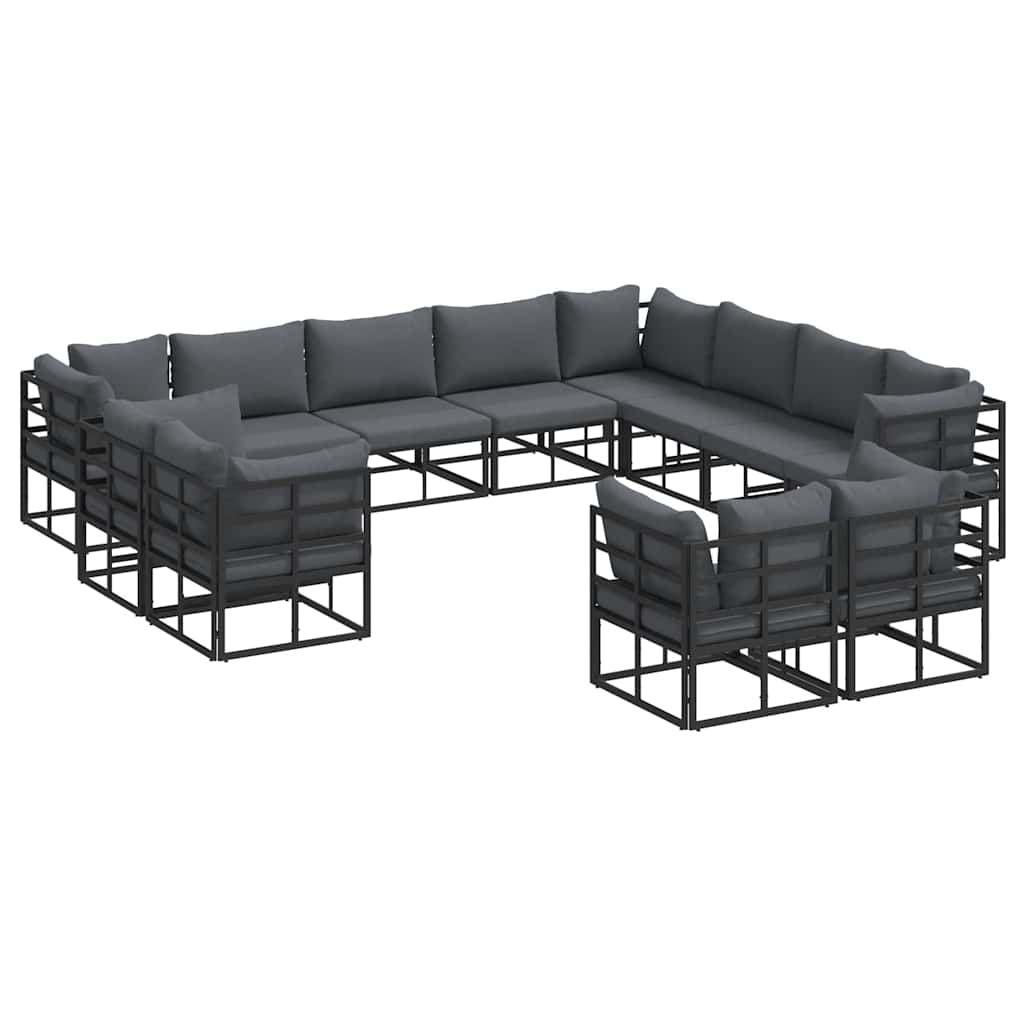 vidaXL Salon de jardin avec coussins 12 pcs