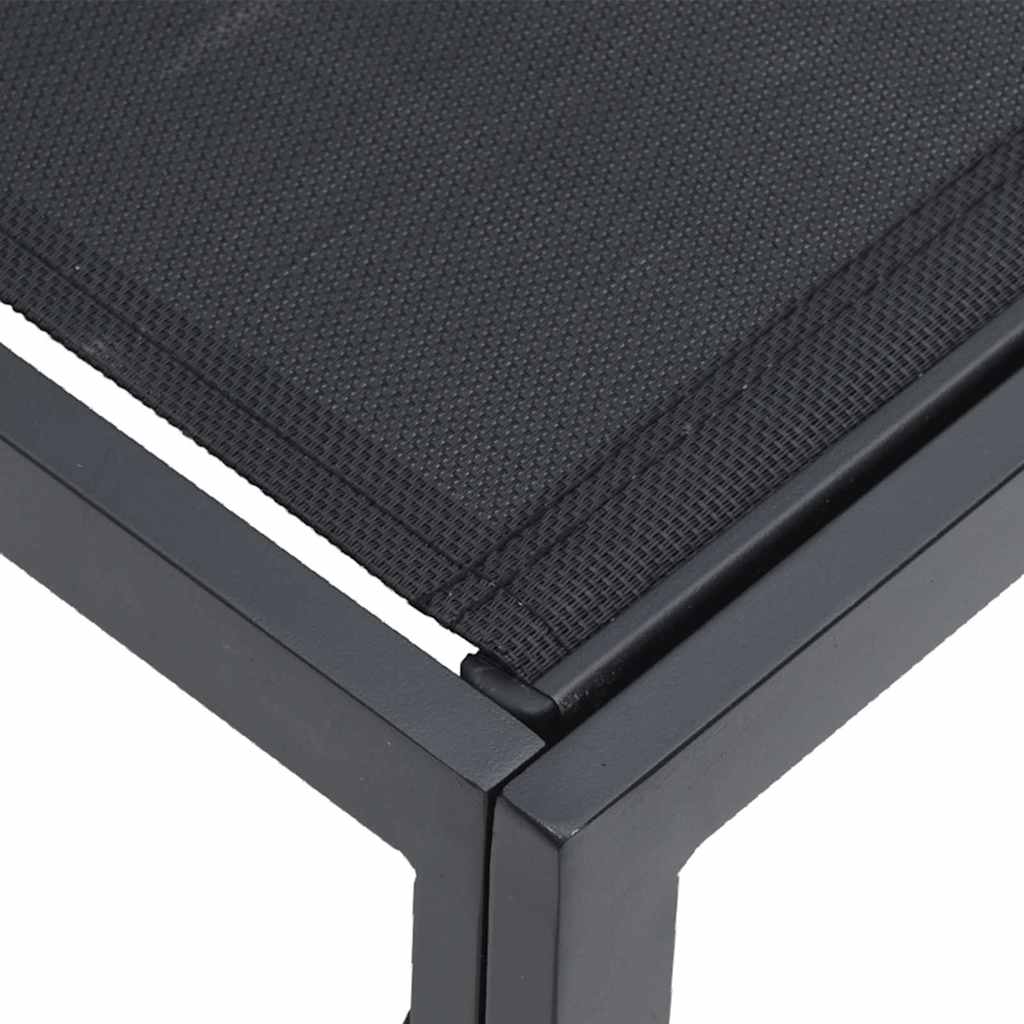 vidaXL Ensemble de canapés de jardin avec coussins 7 pcs Noir Aluminium