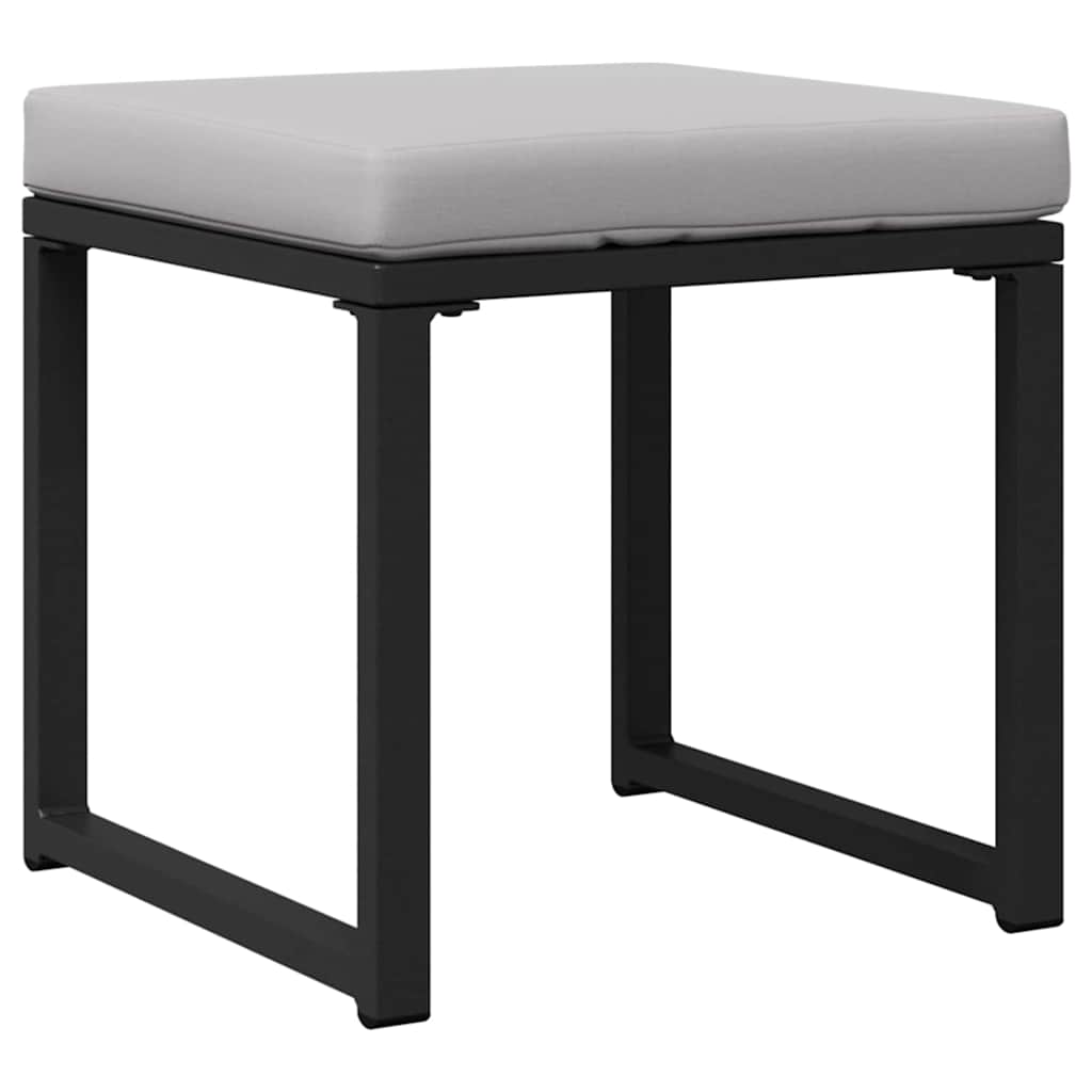 vidaXL Salon de jardin avec coussins 6 pcs Acier Noir