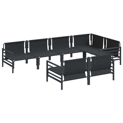vidaXL Gartensofa-set mit Kissen 7 pcs Schwarz Stahl